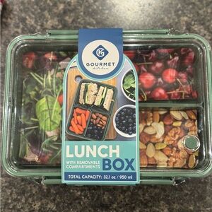 Green Lunch Box with Removable Compartments